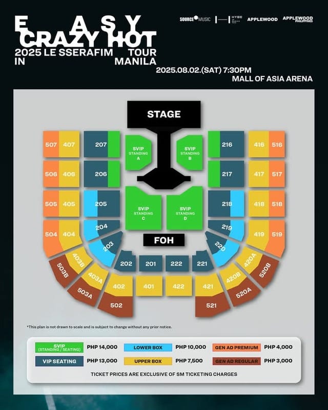 Le Sserafim Ticket Prices and Seat Plan